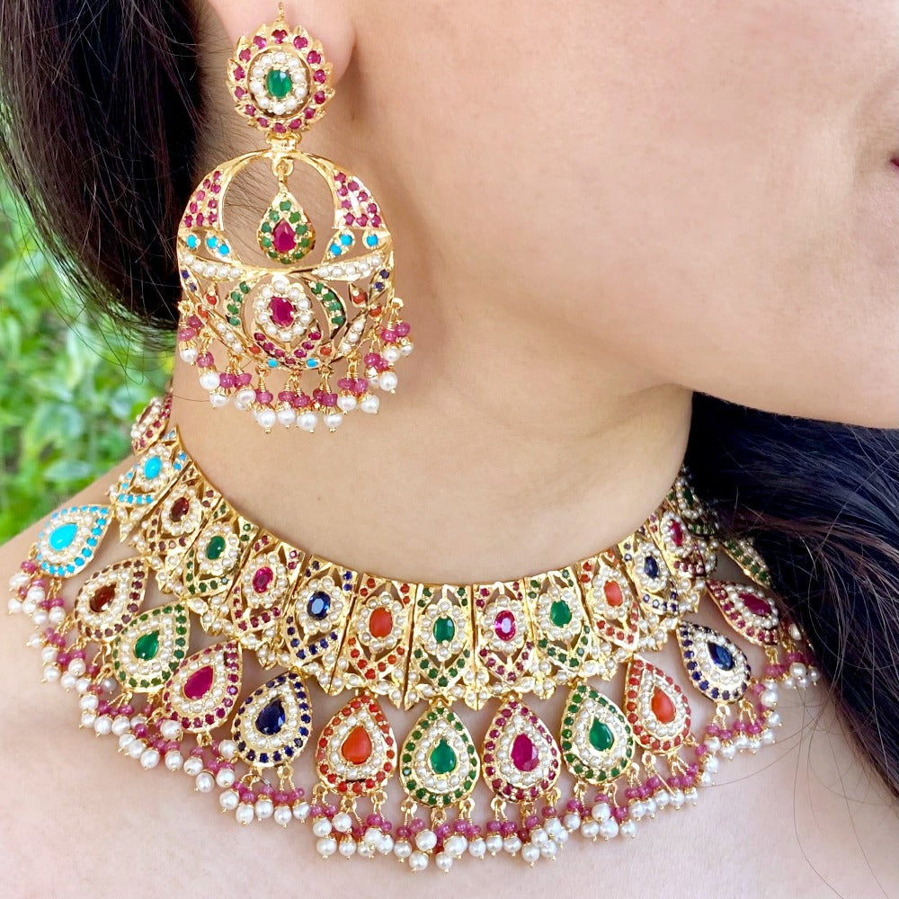 navratna bridal necklace