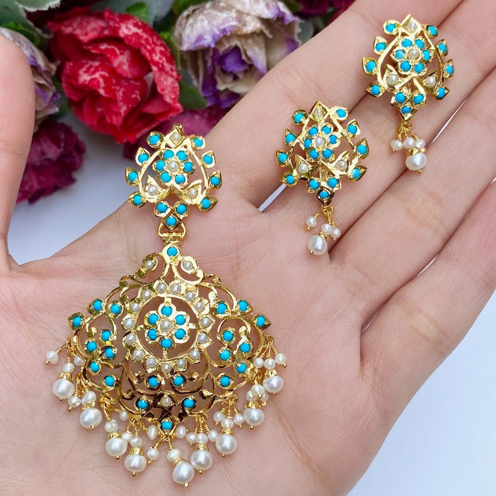 feroza pendant set