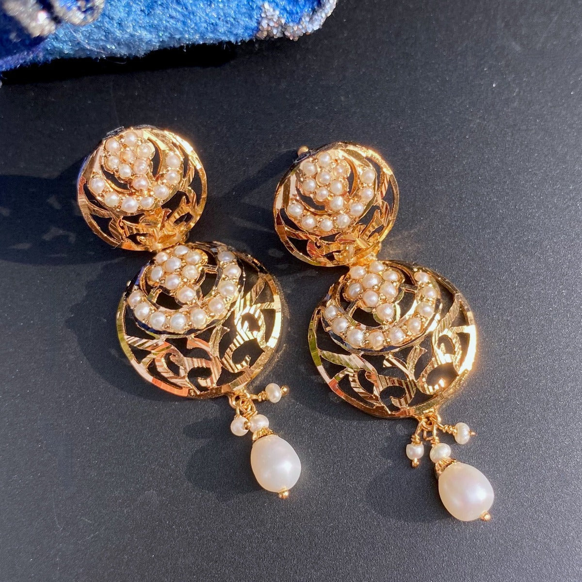 gold plated silver earrings