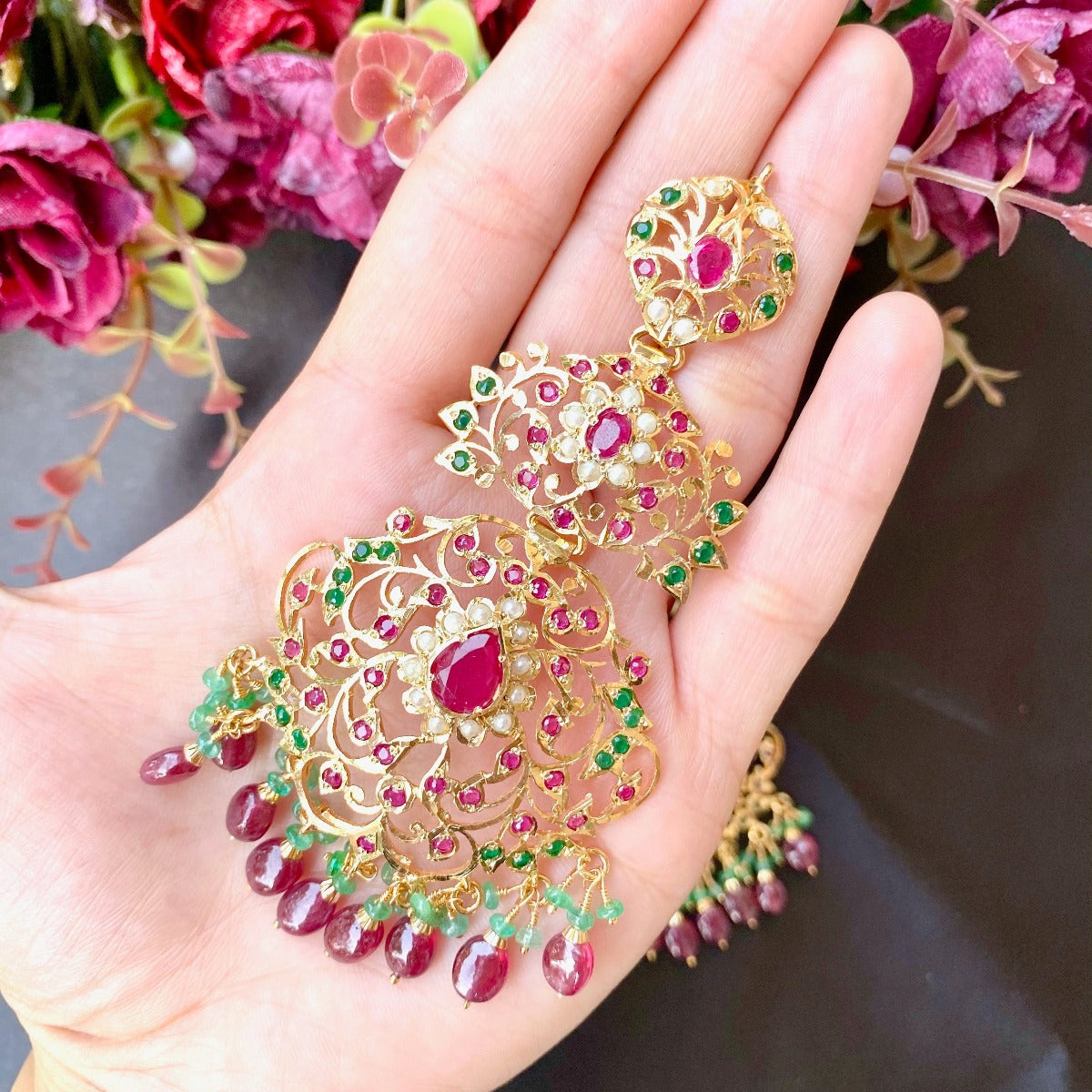 statement long indian earrings for women in usa