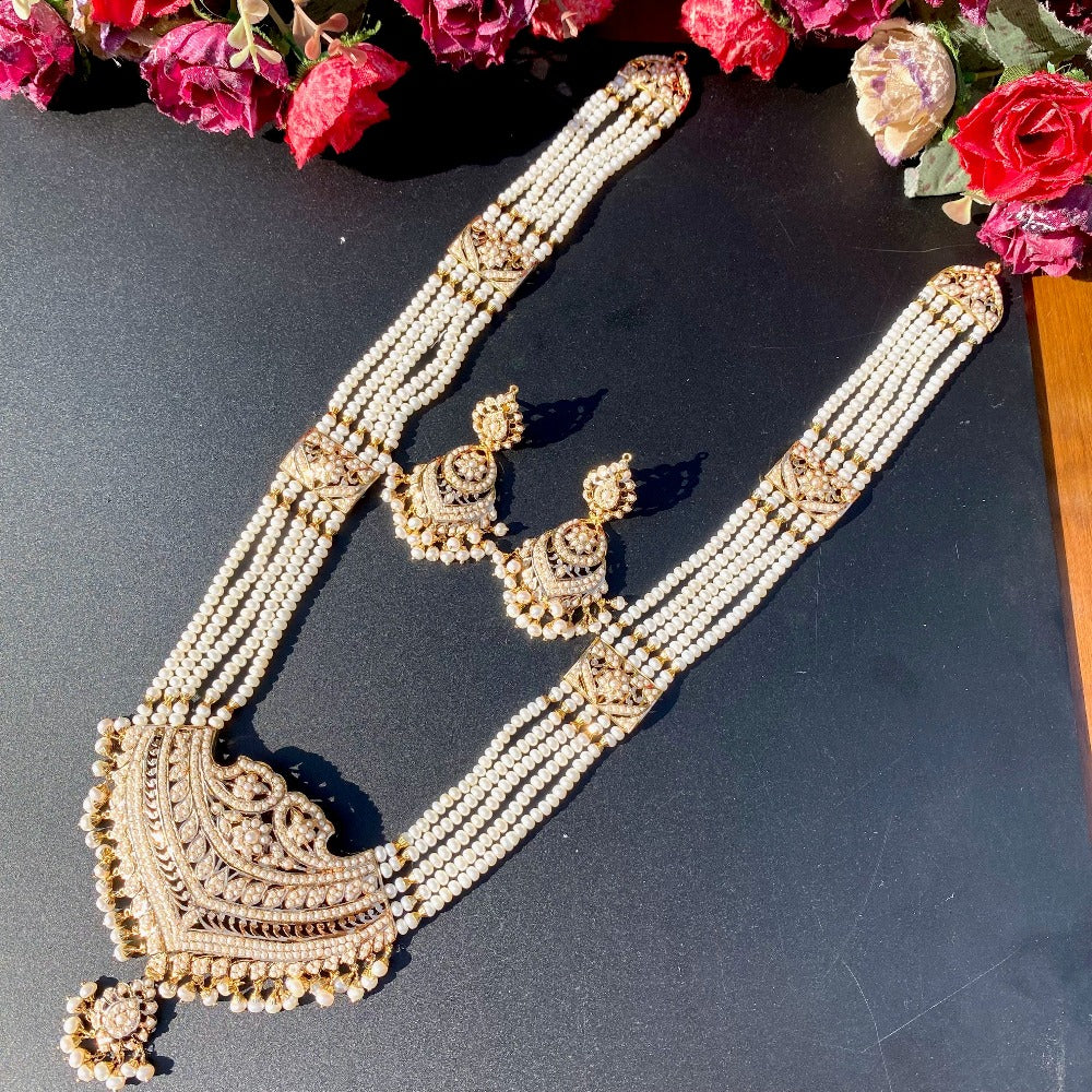 pearl rani haar set in 22k gold