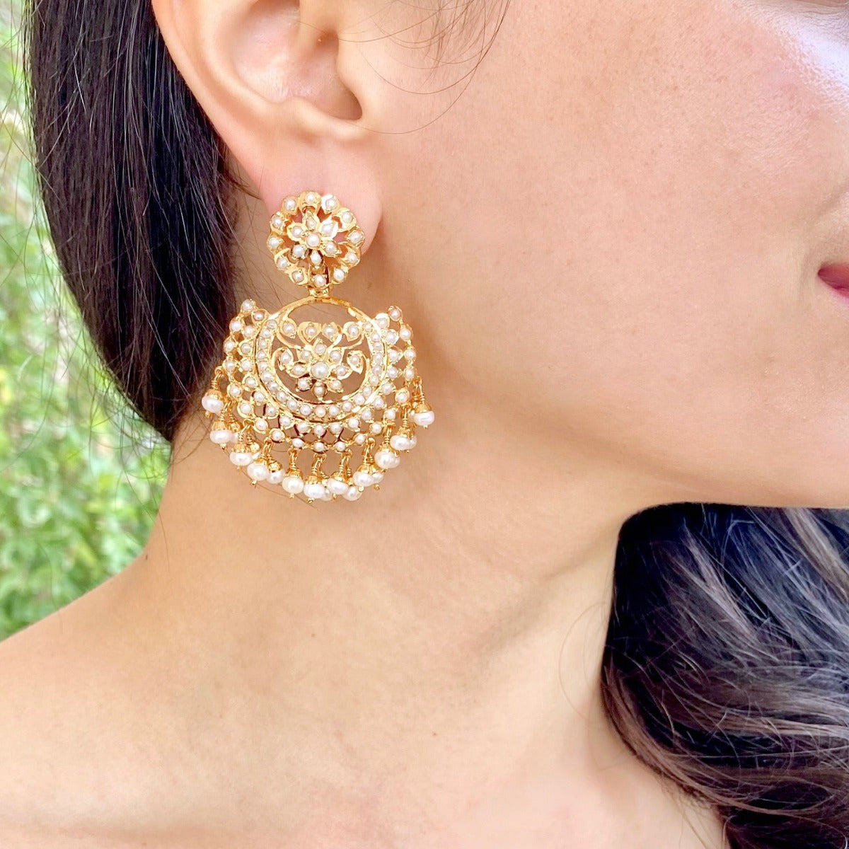 buy gold plated chandbali earrings in usa