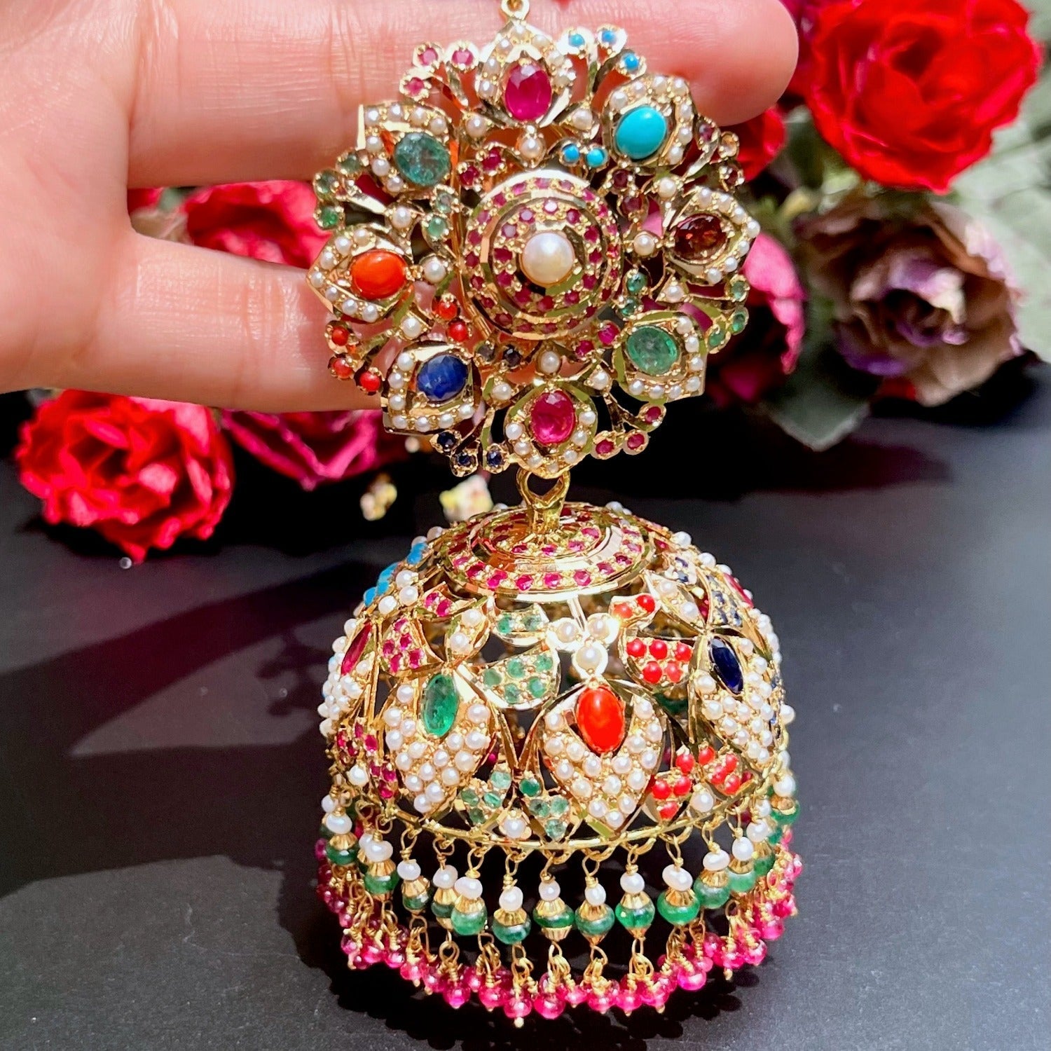 grand jhumkas in 22ct gold