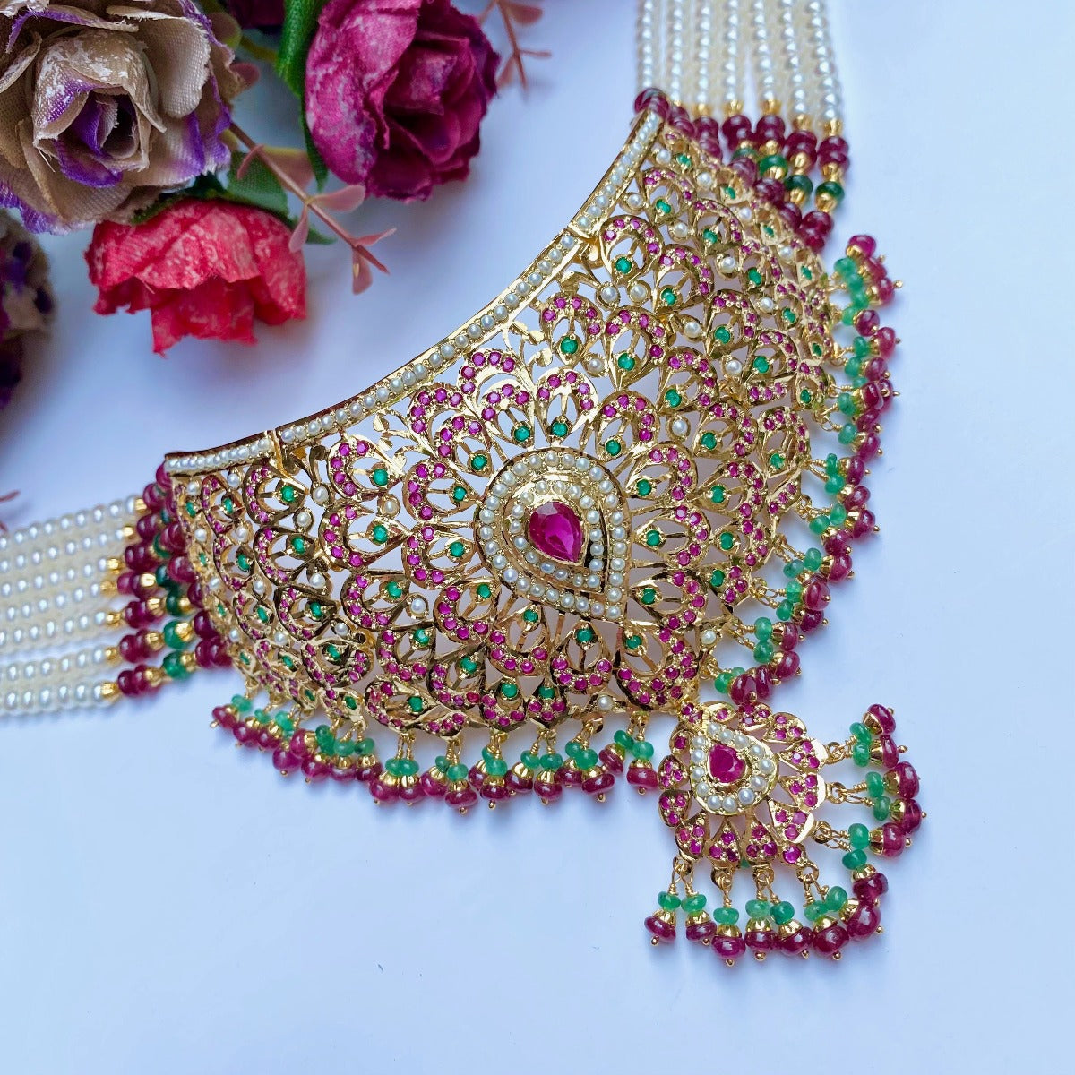 punjabi jadau choker