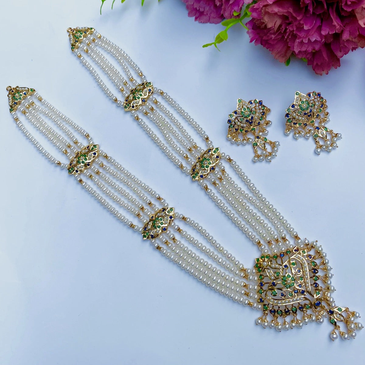 pakistani jadau rani haar set