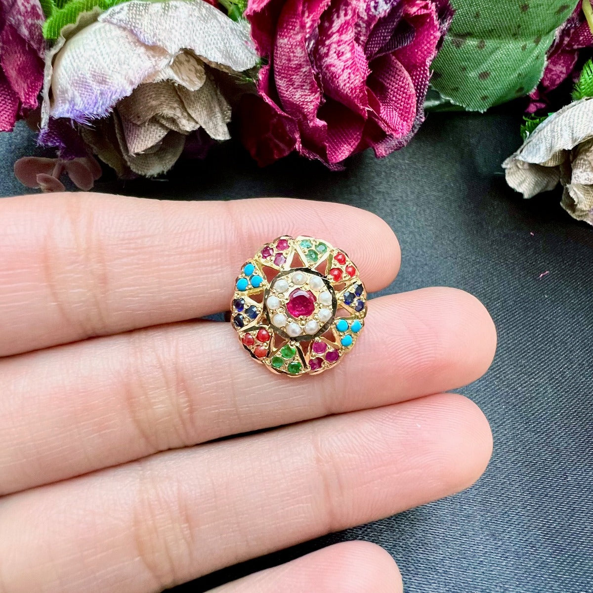 small and lightweight navratna ring