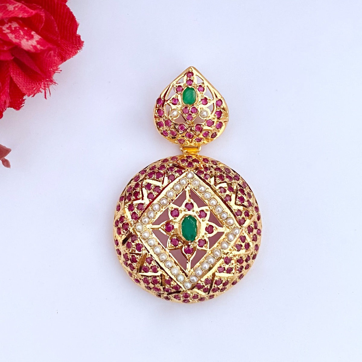 hyderabadi jadau pendant