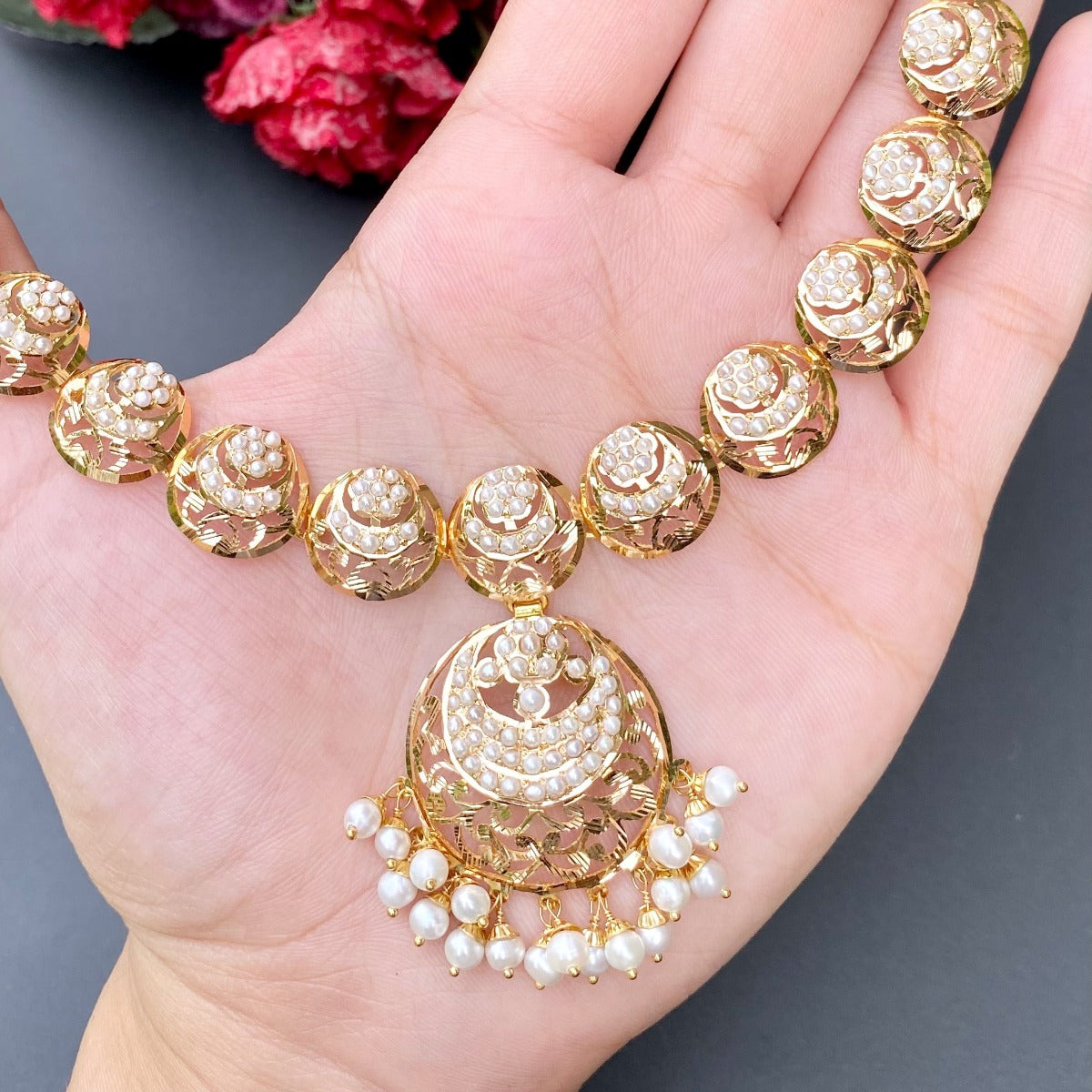 3 tola pearl set gold