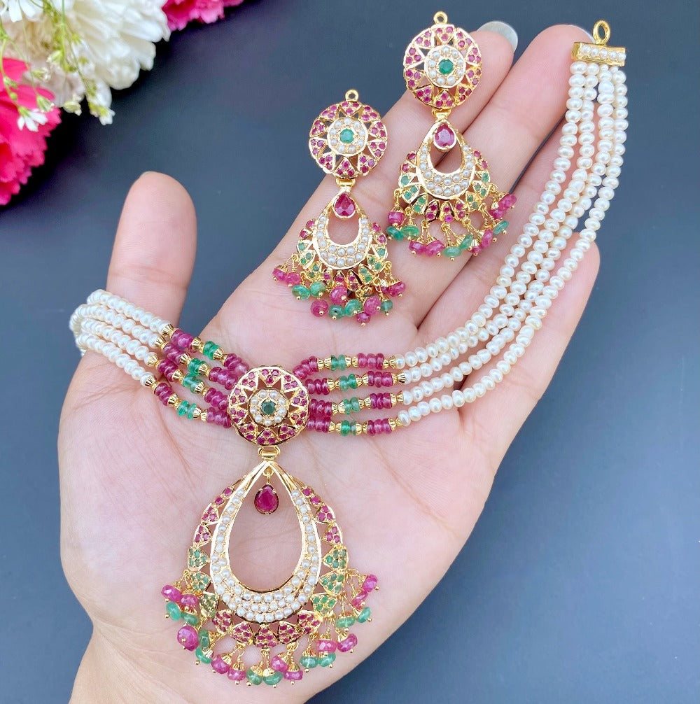 gold necklace set under 1lac