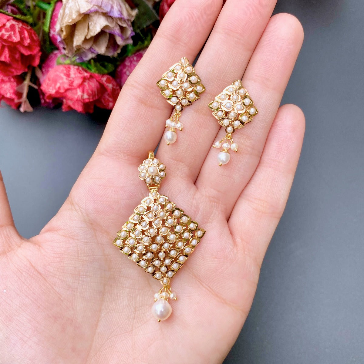 real gold pendant set