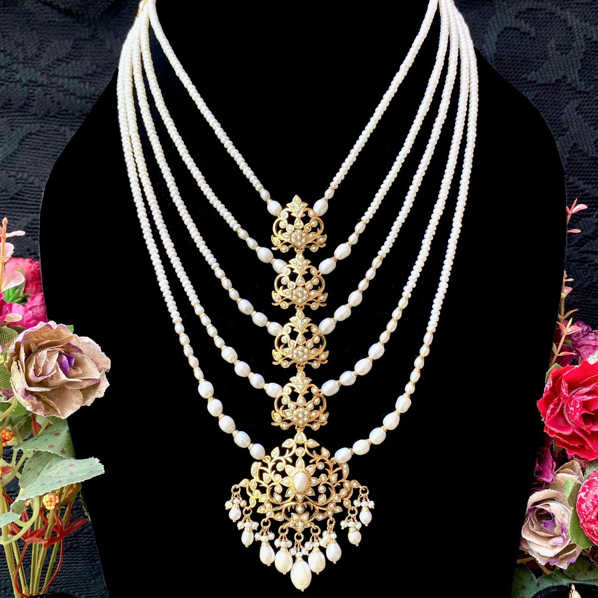 gold plated satlada haar set