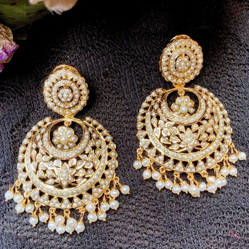 large pakistani chandbali  earrings designs