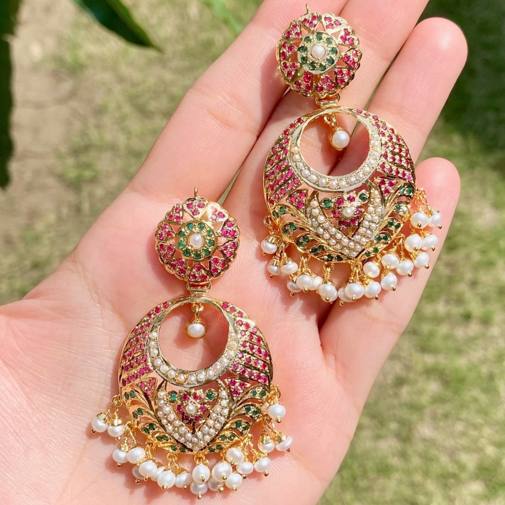 exquisite tricolored chandbalis