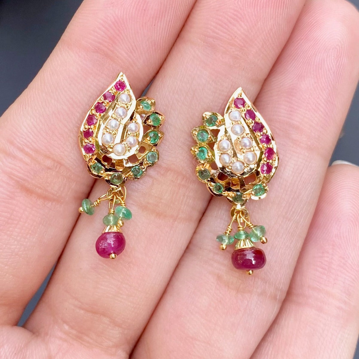 gold studs in multicolor