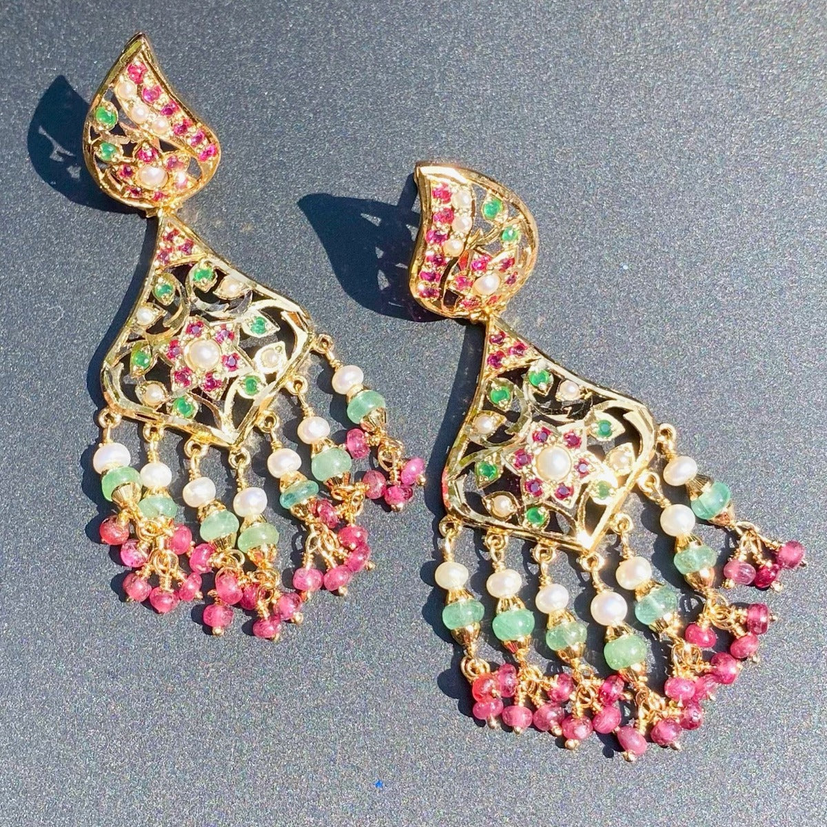 hyderabadi earrings gold plated on silver