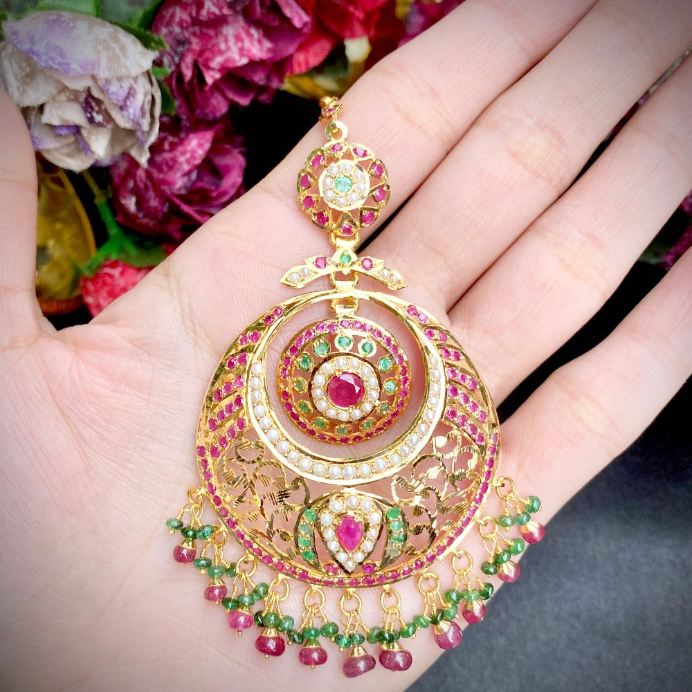 bridal maang tikka in gold