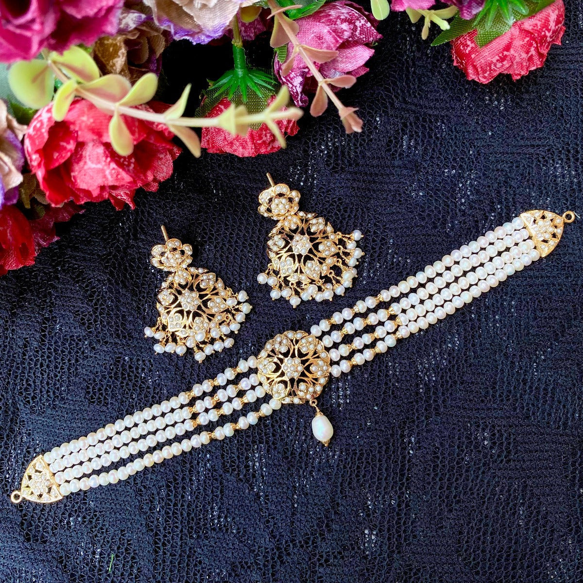 hyderabadi pearl choker set