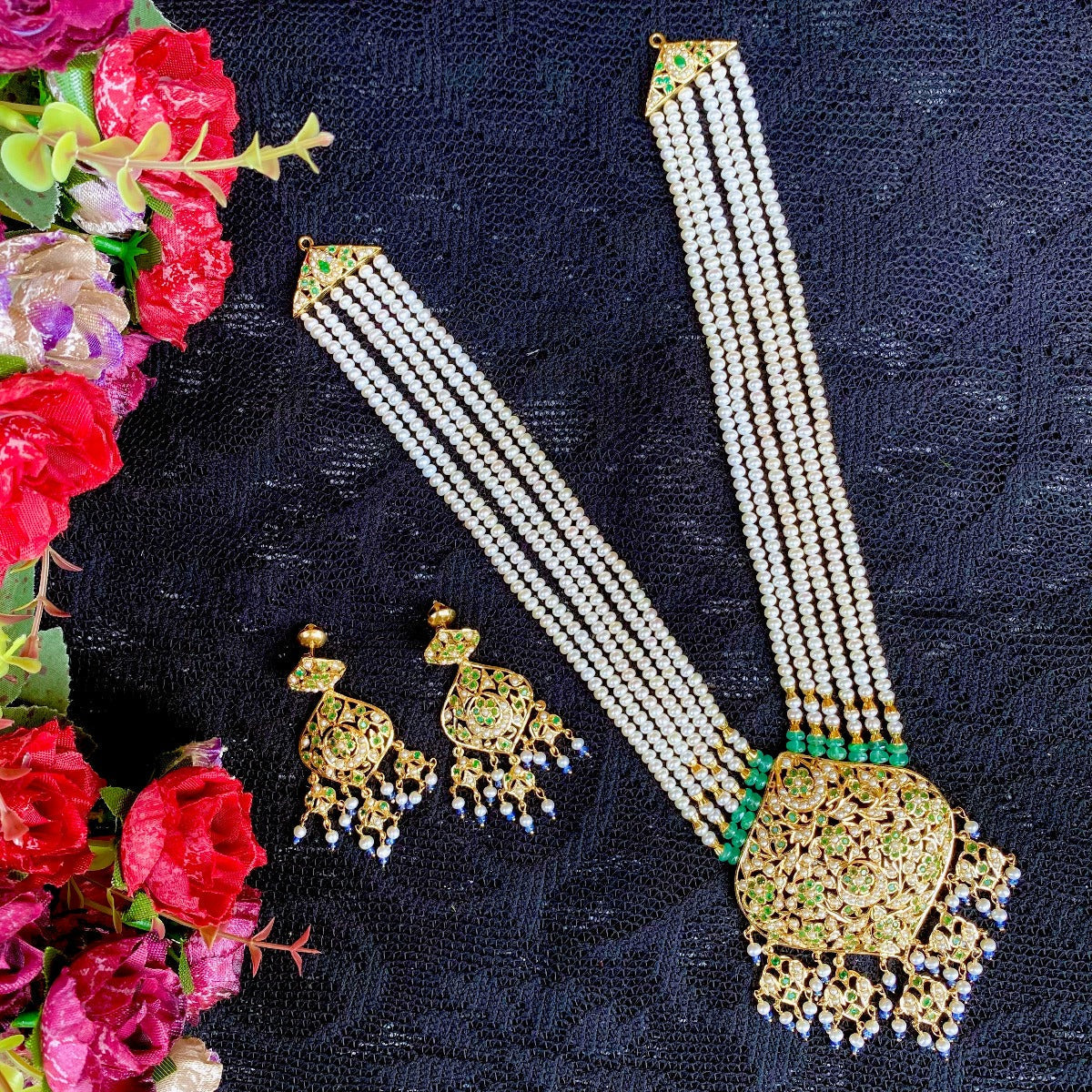 gold plated rani haar set