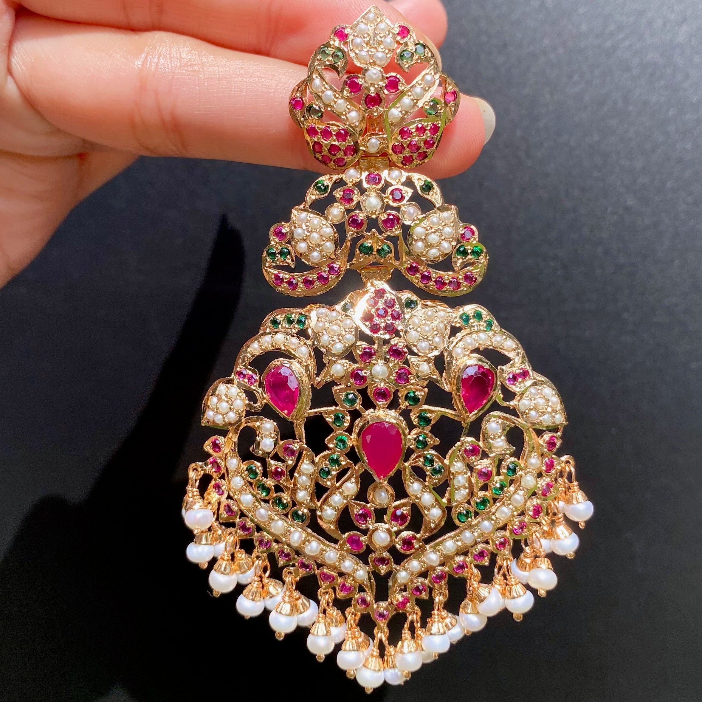 long statement indian earrings