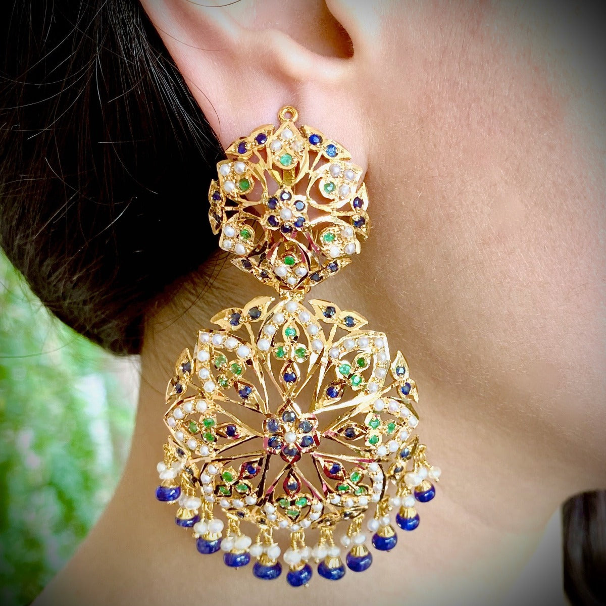 22k gold kundan earrings