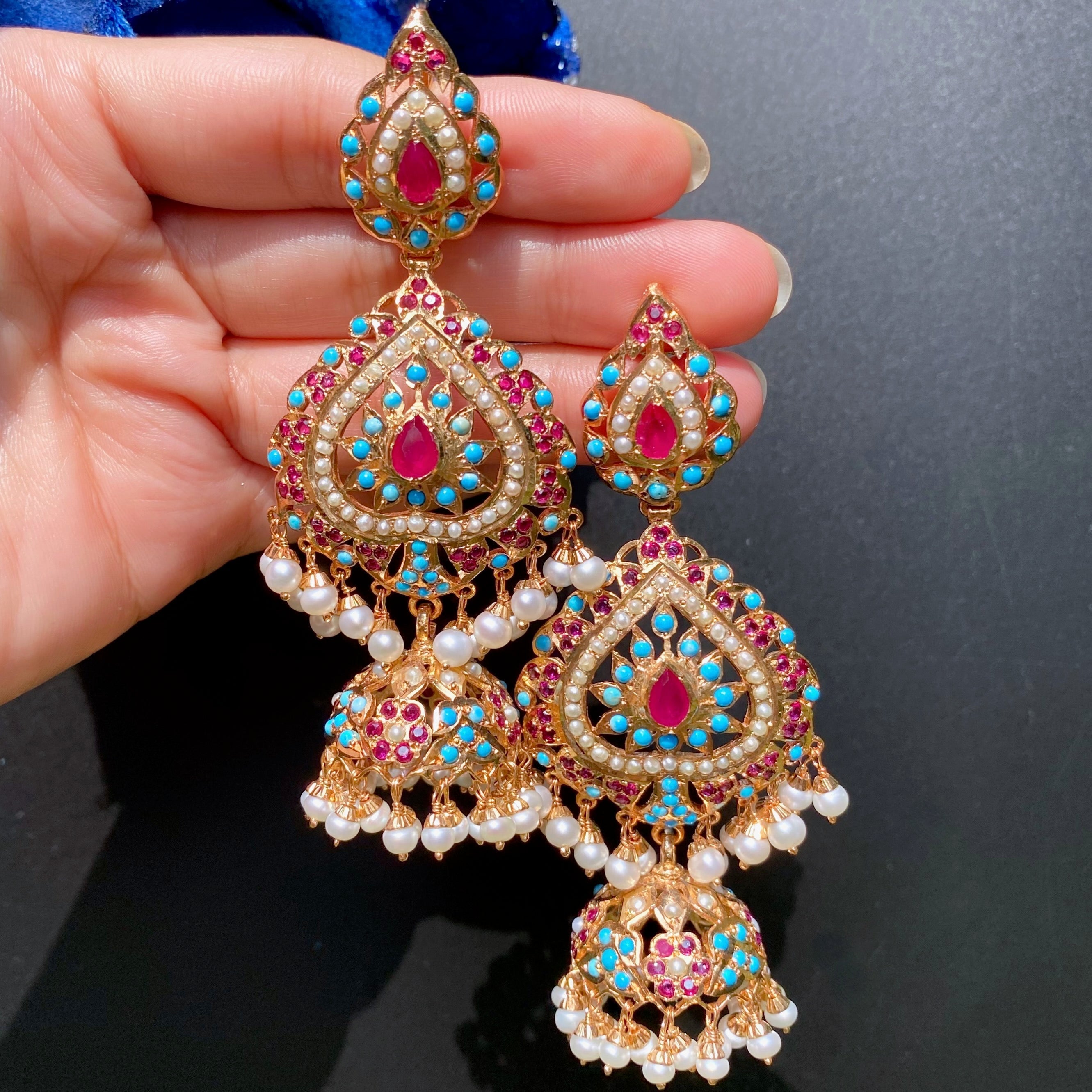 multicolored long jhumka earrings for women