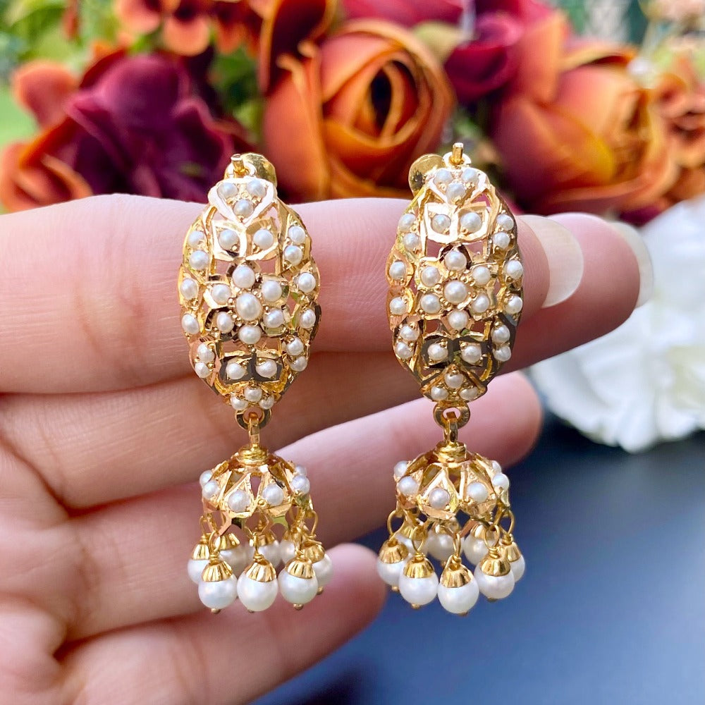 Light Weight Dandi Jhumki Set With Freshwater Pearls GER 046