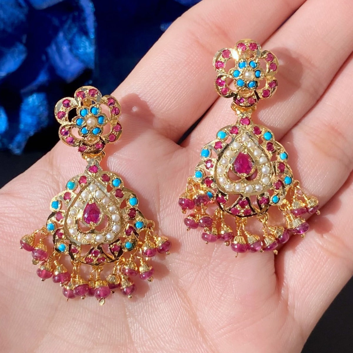 traditional jadau earrings for women