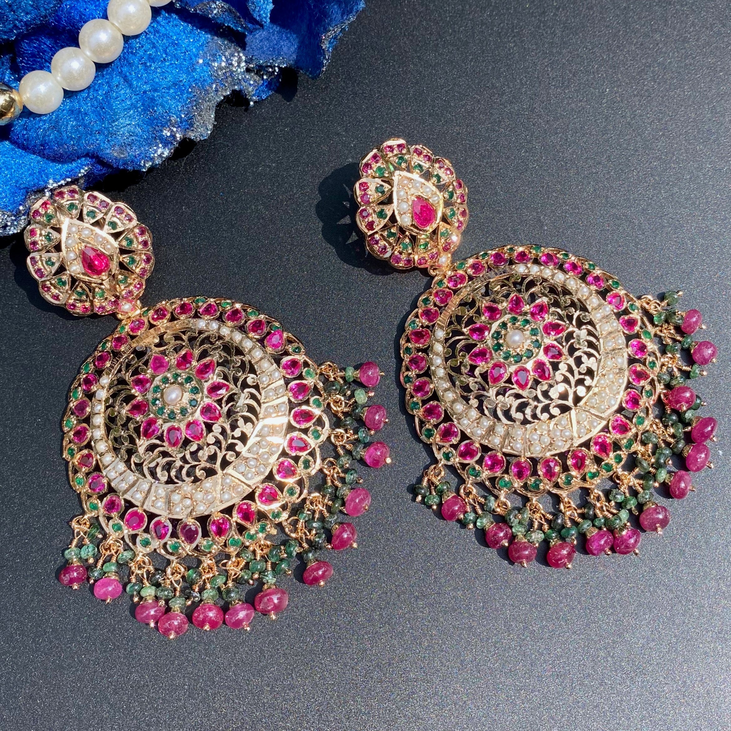 Statement Jadau Jhala Earrings | For Women | Gold Plated Silver ER 001