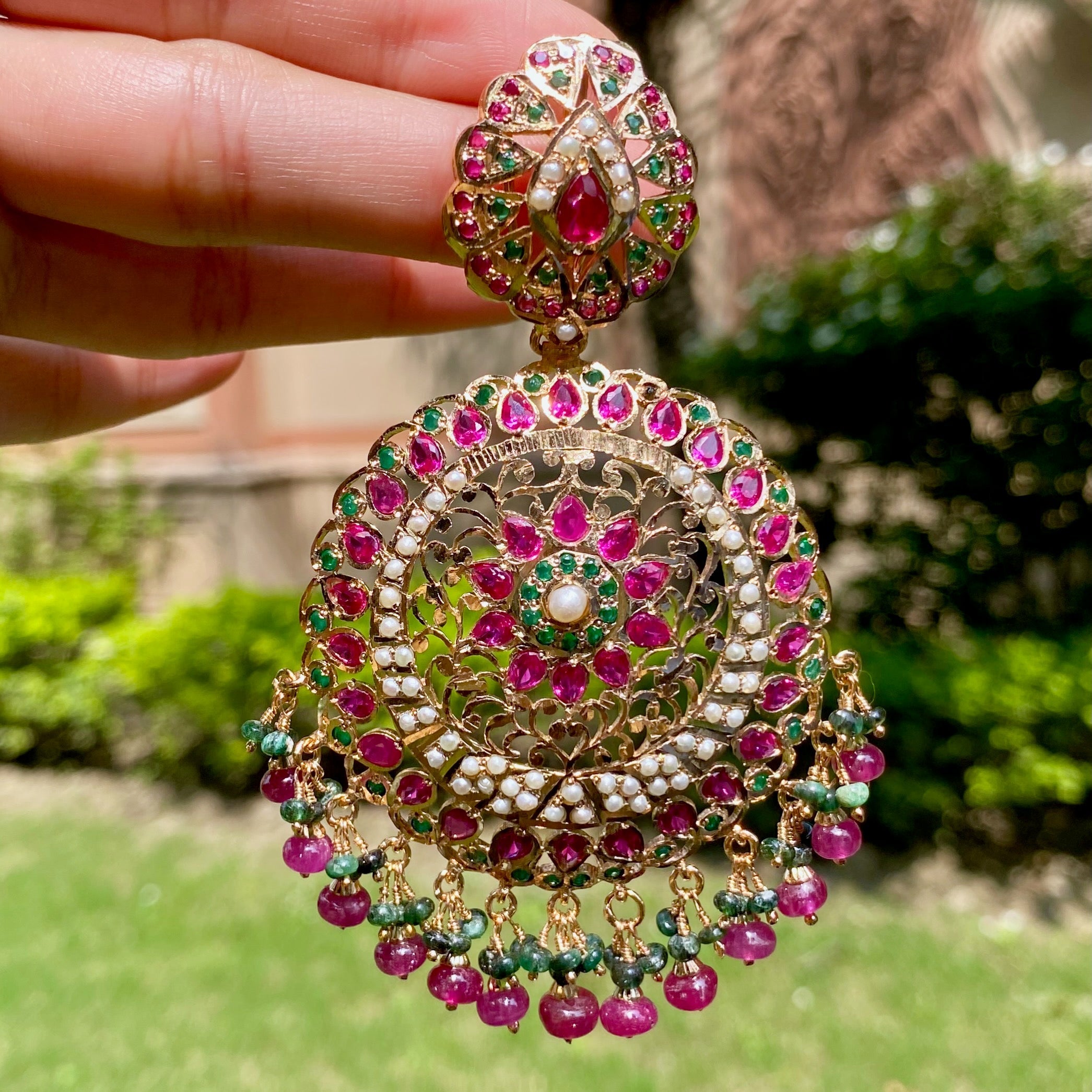 Statement Jadau Jhala Earrings | For Women | Gold Plated Silver ER 001