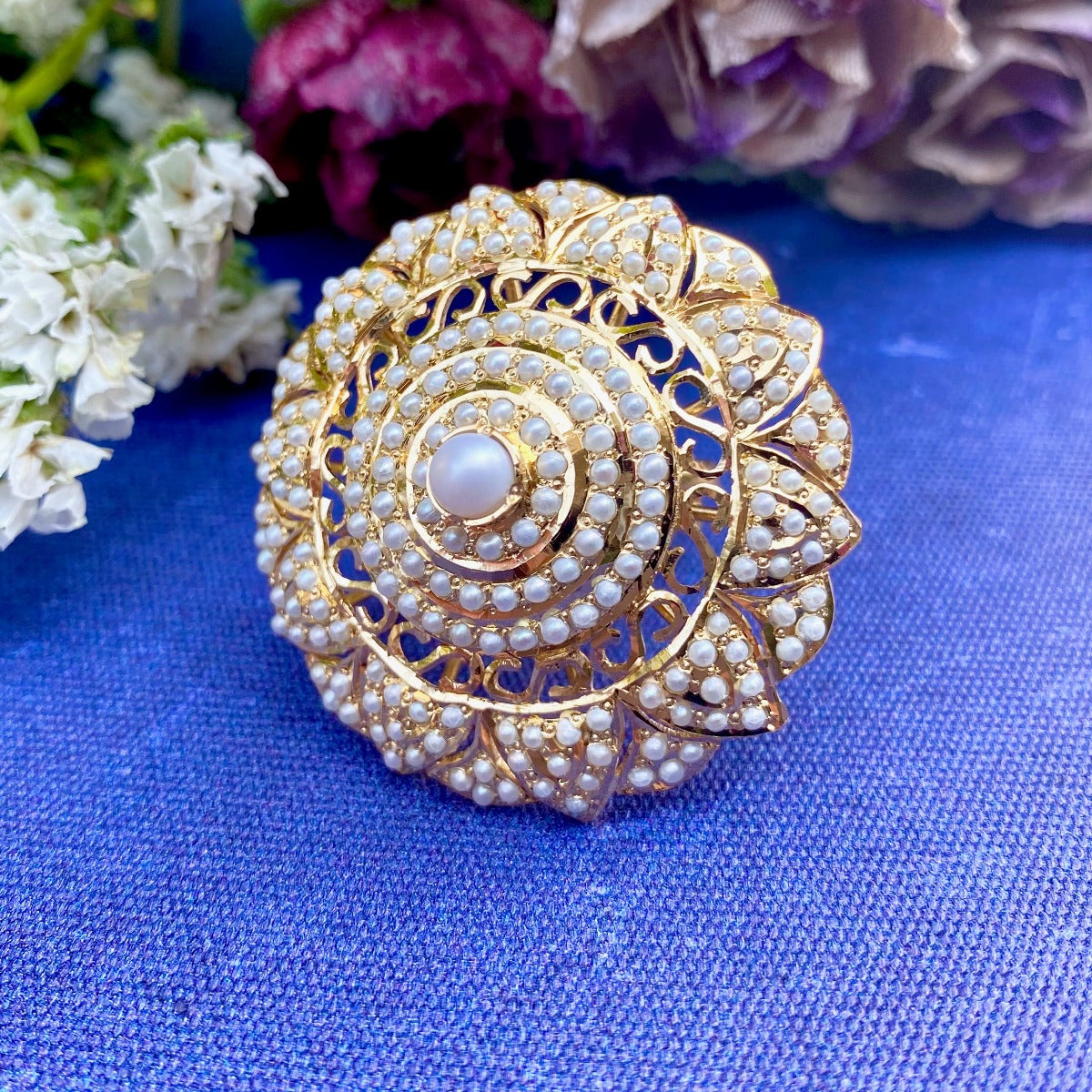 nizami cocktail ring in pearls