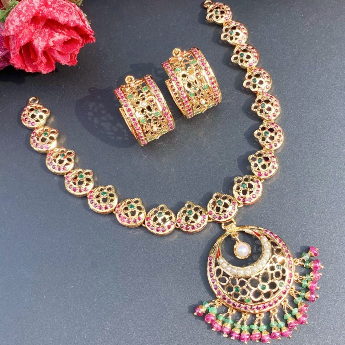 gold plated necklace set