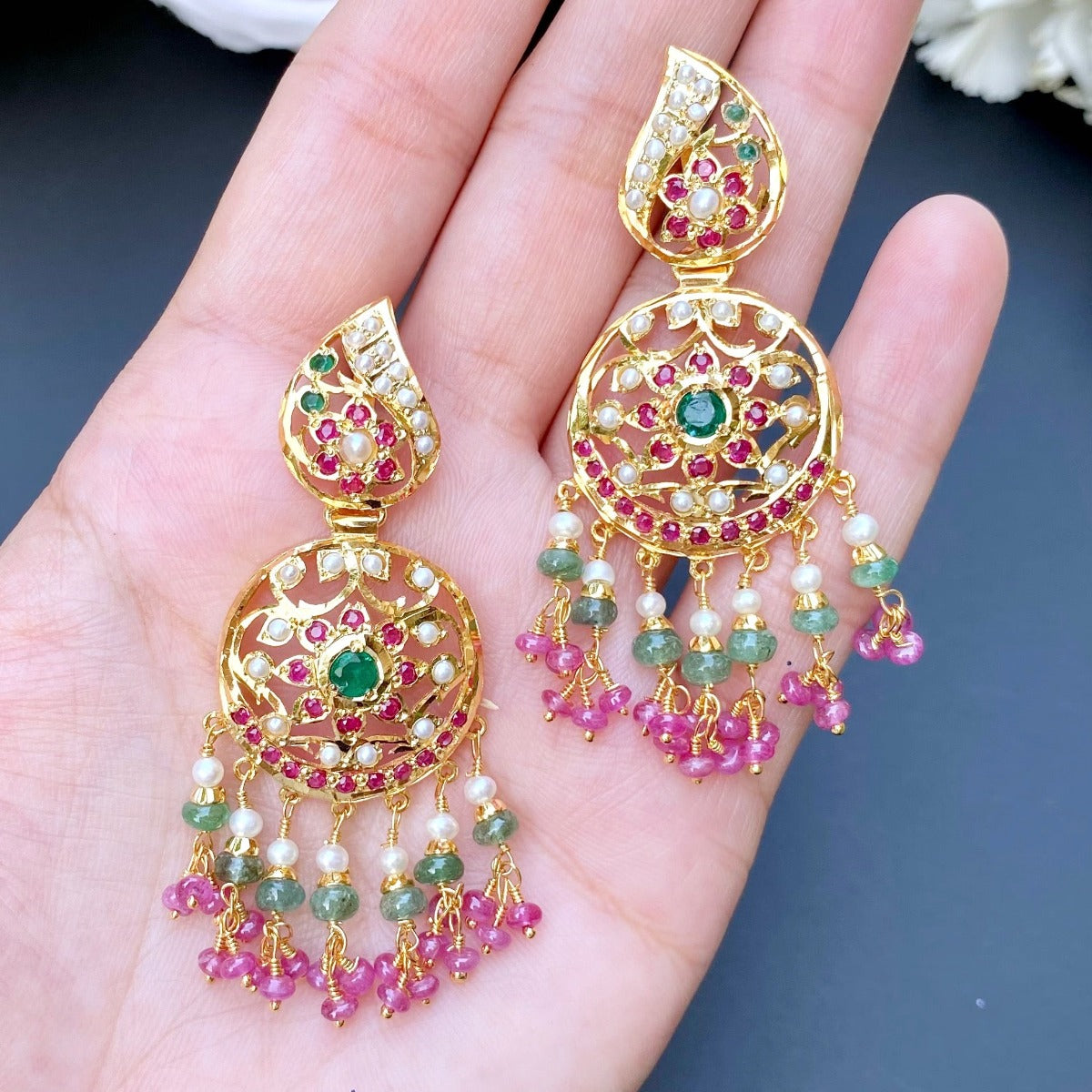 pakistani jadau earrings