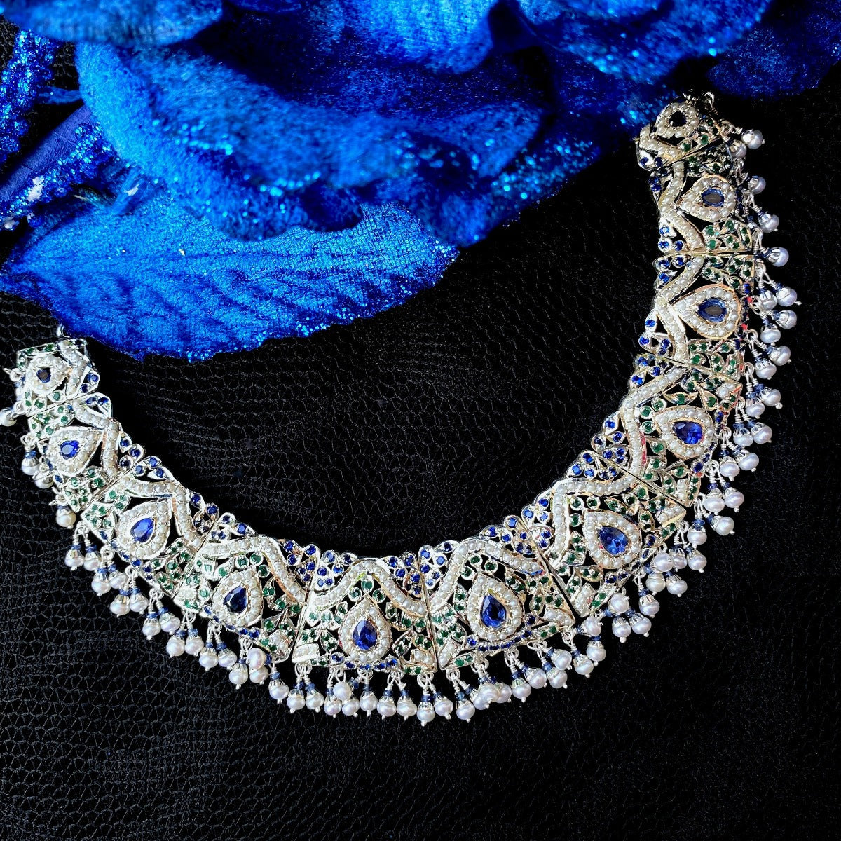 pakistani jadau neckalce