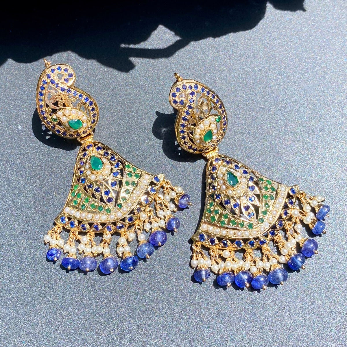 amritsari jadau earrings with gold plating