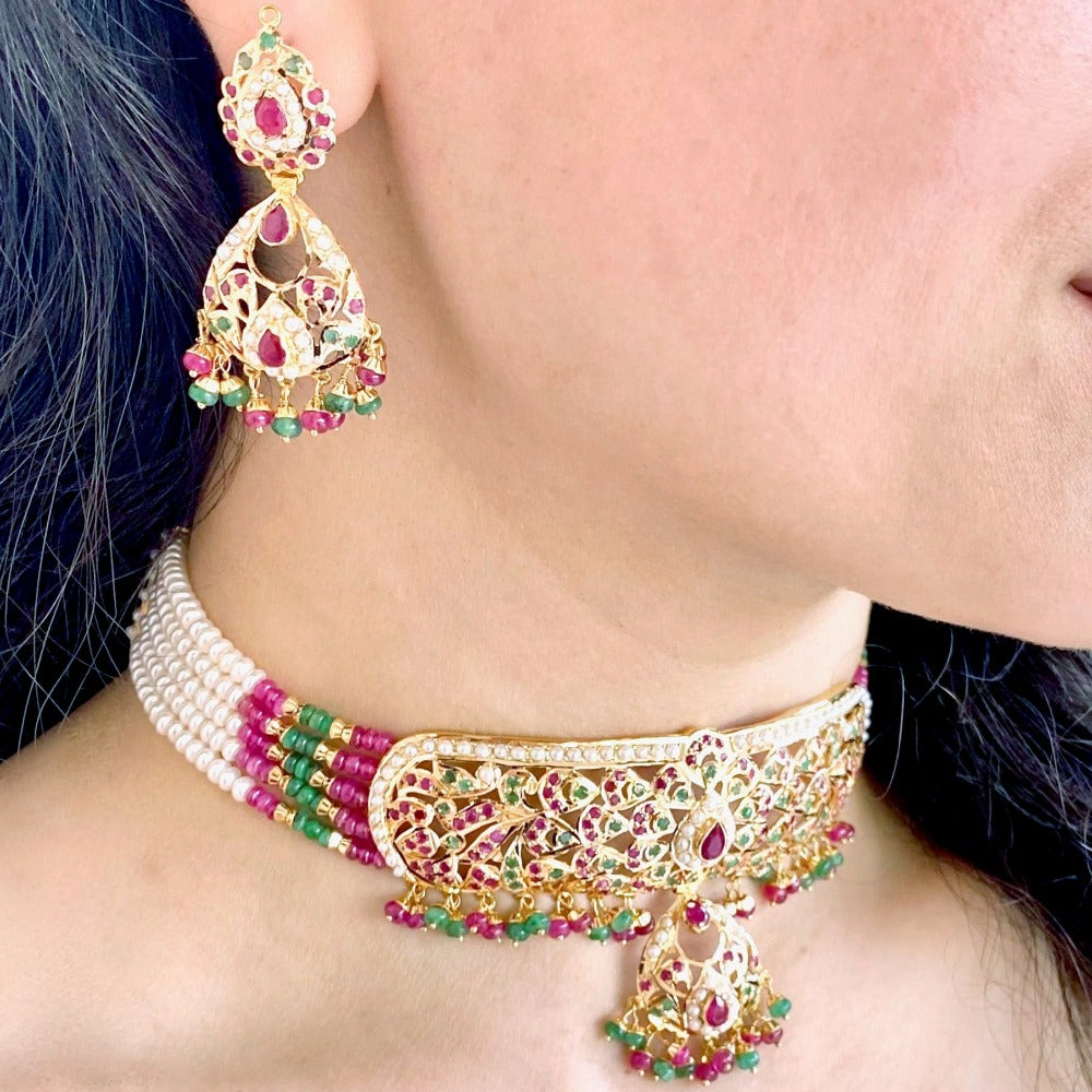 traditional indian pakistani jadau choker