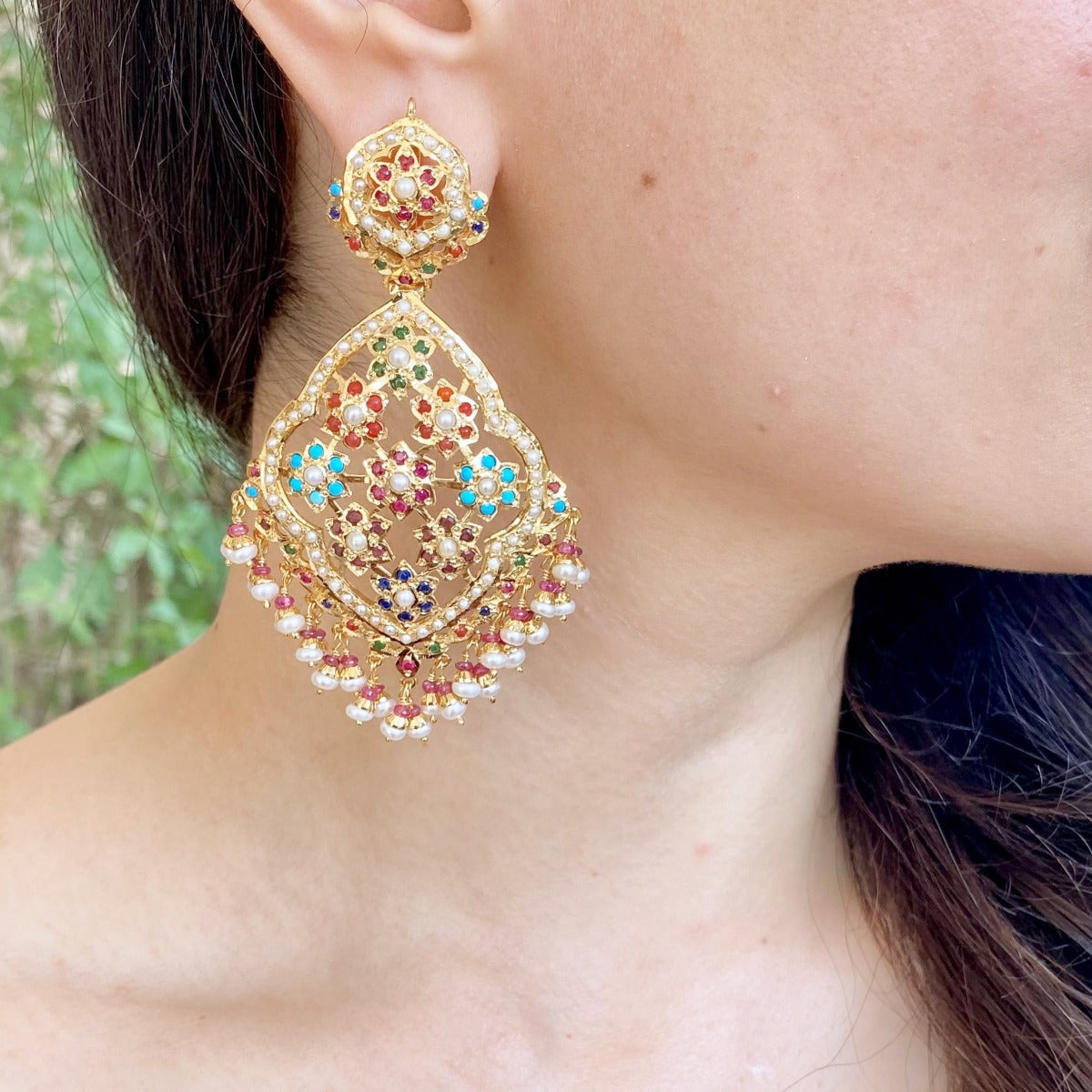 pakistani jadau earrings designs