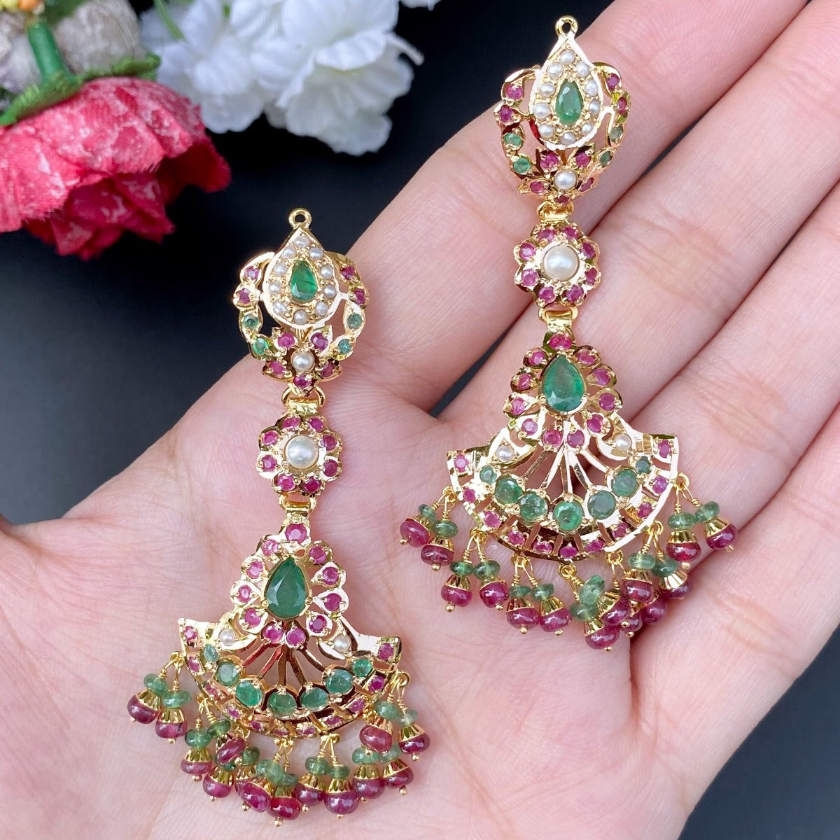 real gold jadau earrings in USA