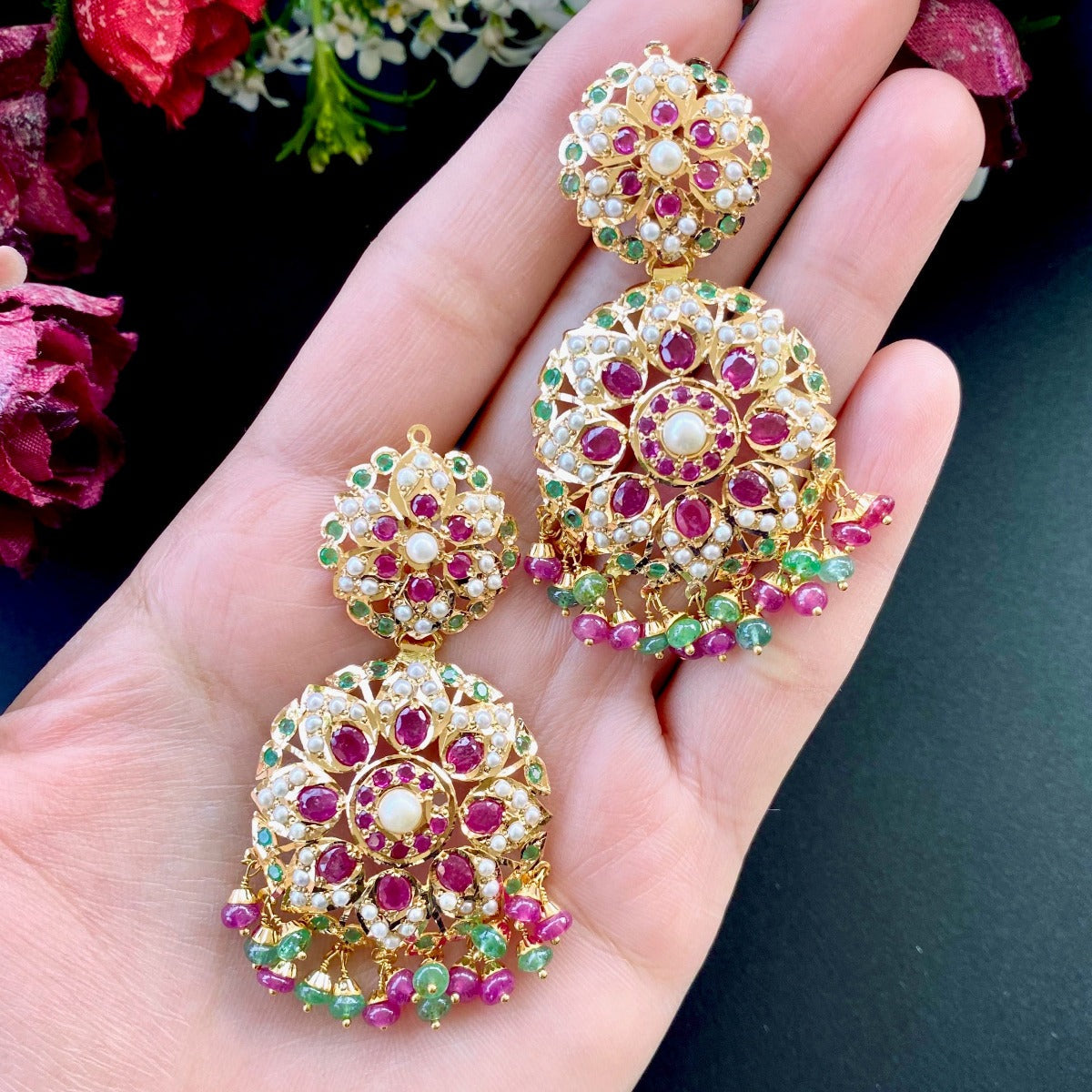 ruby earrings tanishq