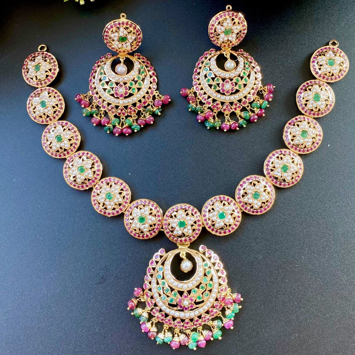 indian pearl jewelry set in dubai