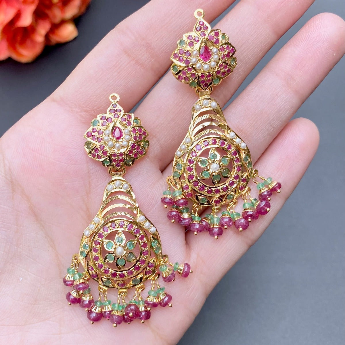 gold hasli set ruby emerald