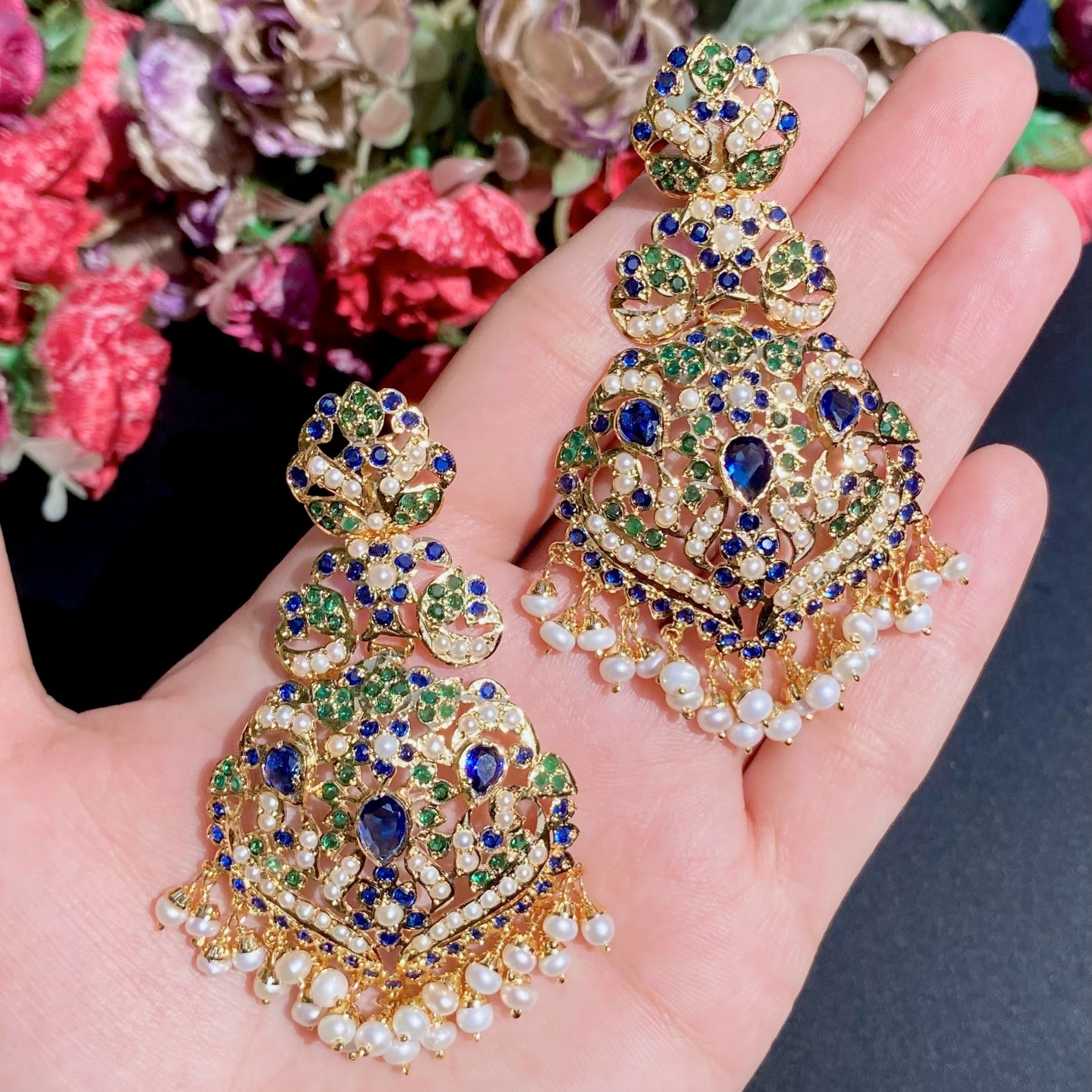 Necklace Set with Statement Earrings | Traditional Indian Jewellery NS 286