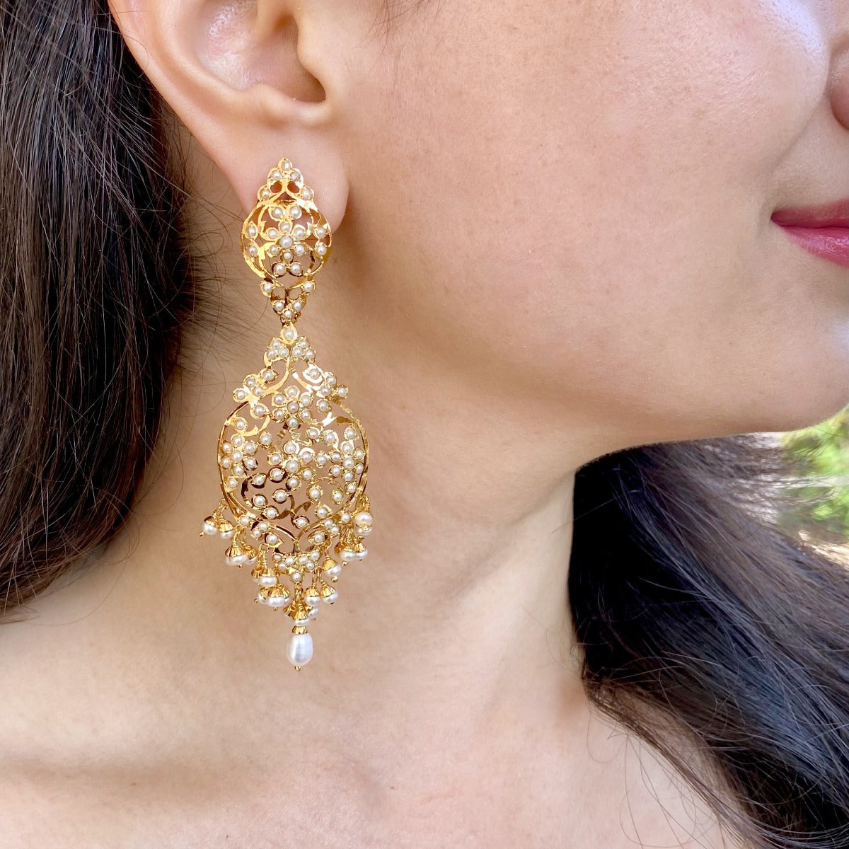 Victorian Pearl Dangles | Indo-Western Earrings for Women ER 562