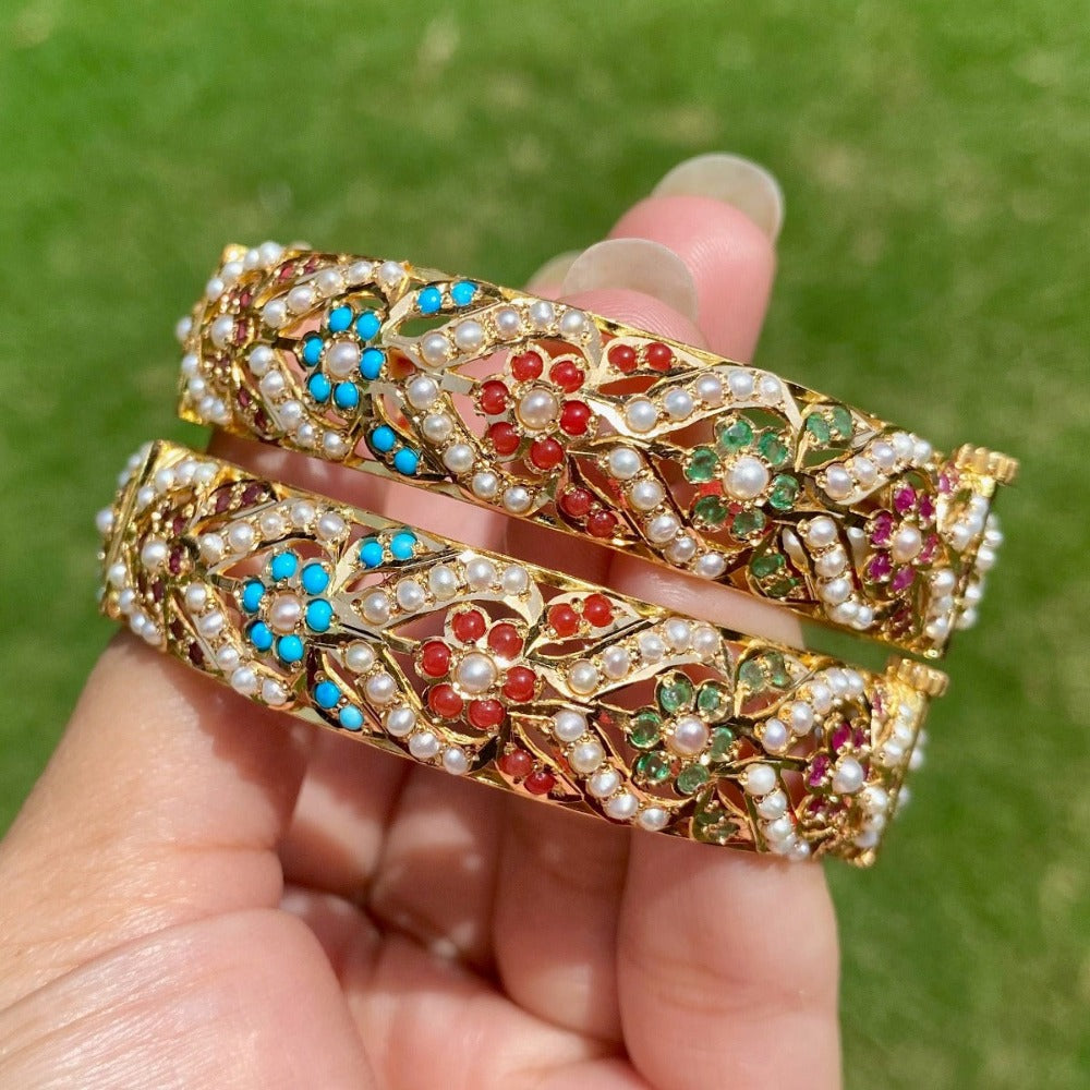 navratna gold bangles