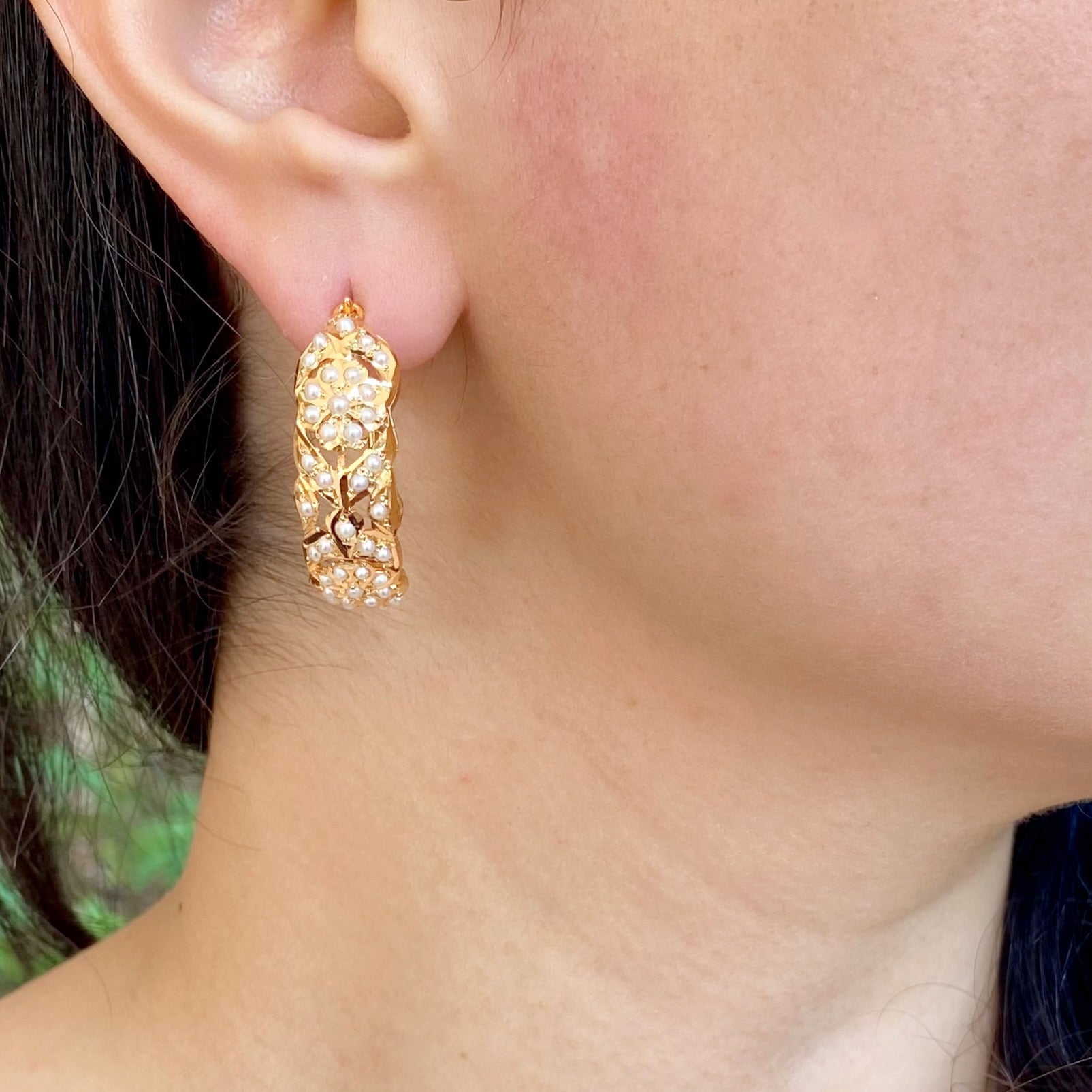 Gold Plated Hoop Earrings | Dainty Earrings for Women | Sterling Silver ER 564