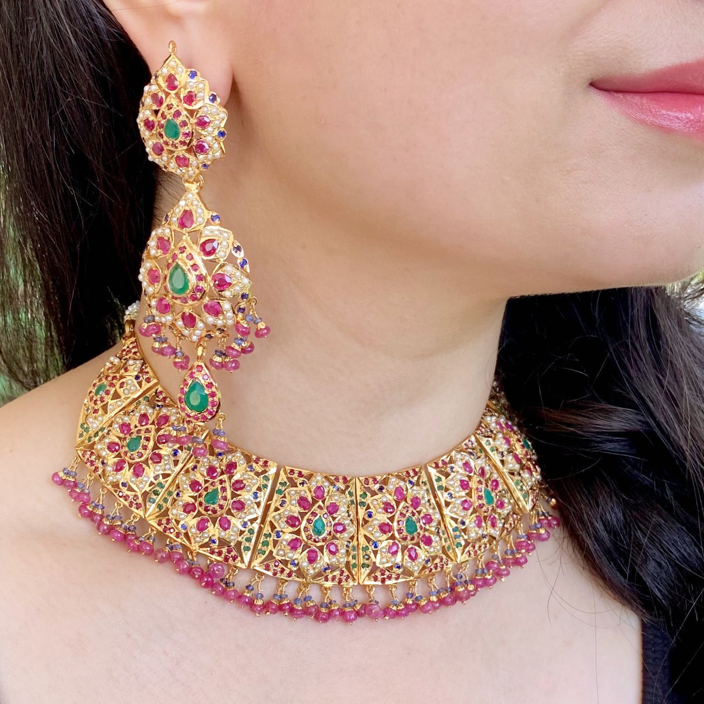 bridal jadau necklace set