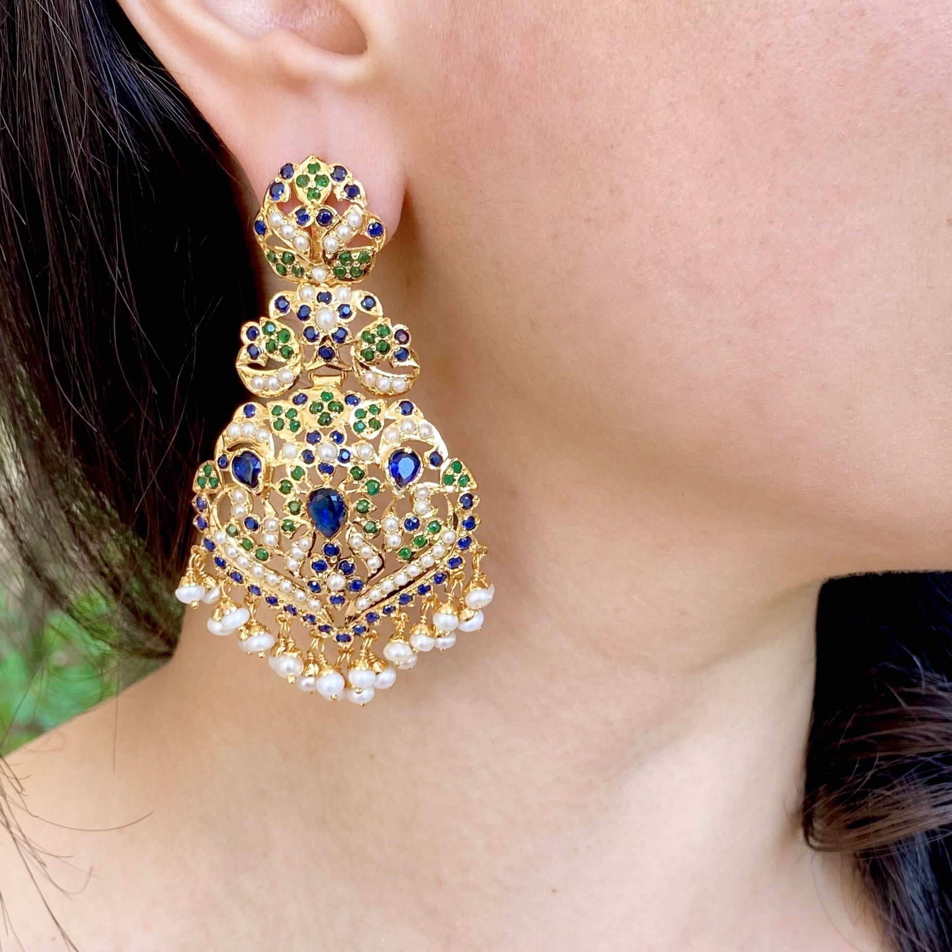 Necklace Set with Statement Earrings | Traditional Indian Jewellery NS 286