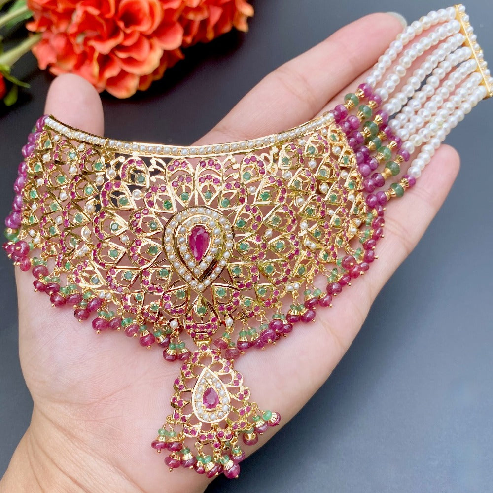 bridal wear jadau choker set in dubai