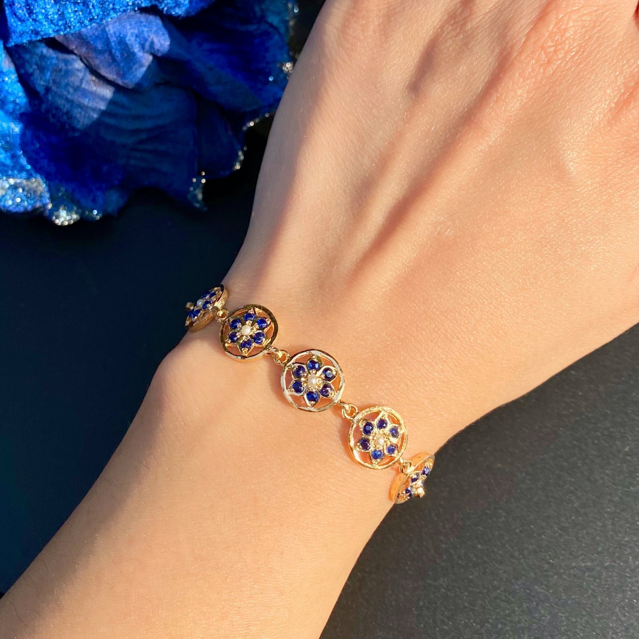 Delicate Sapphire Stackable Bracelet | BG 094