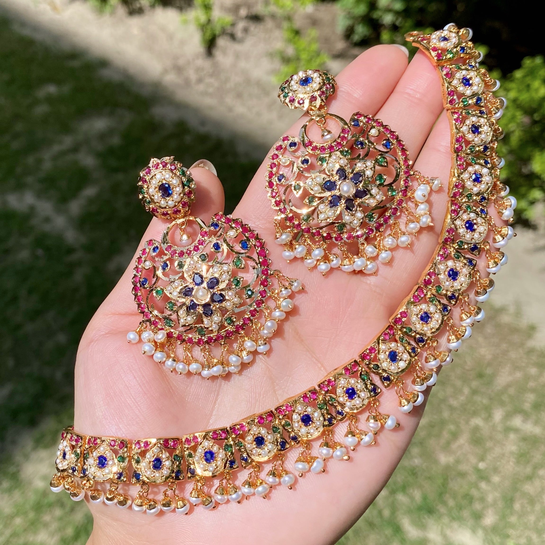 Gold Plated Indian Jewelry Set | Exquisitely Crafted | Premium Materials NS 306