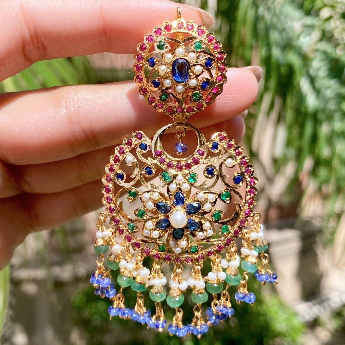 gold plated silver earrings royal look chandbali